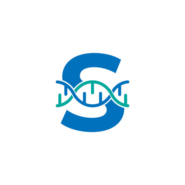 首字母的遗传DNA图标标志设计图片下载