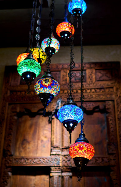 咖啡馆里挂着土耳其台灯图片下载