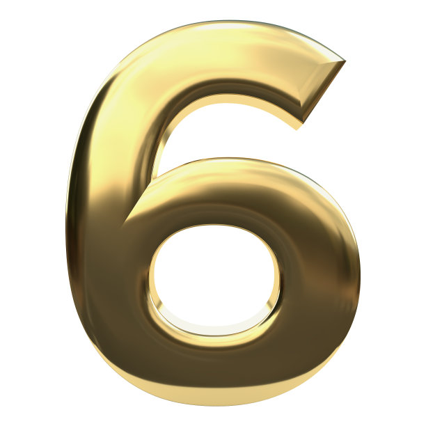 金数字插图3D金属6 6图片下载