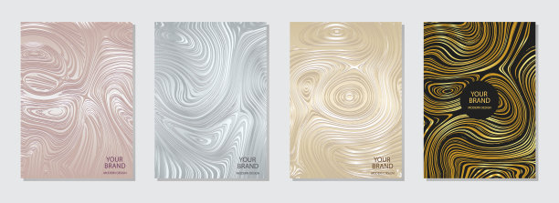 封面设计。多色缎子浮雕背景，垃圾大理石纹理，垂直模板。几何金色3d图案。实际的设计。图片下载