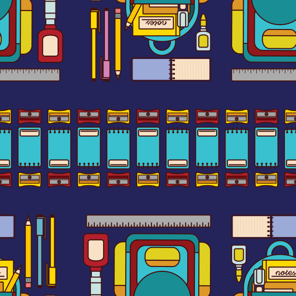 回到学校无缝表面图案设计图片下载
