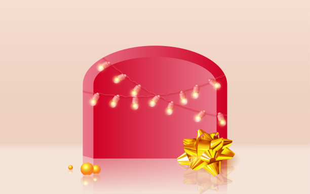 金色蝴蝶结的节日剧场舞台图片下载