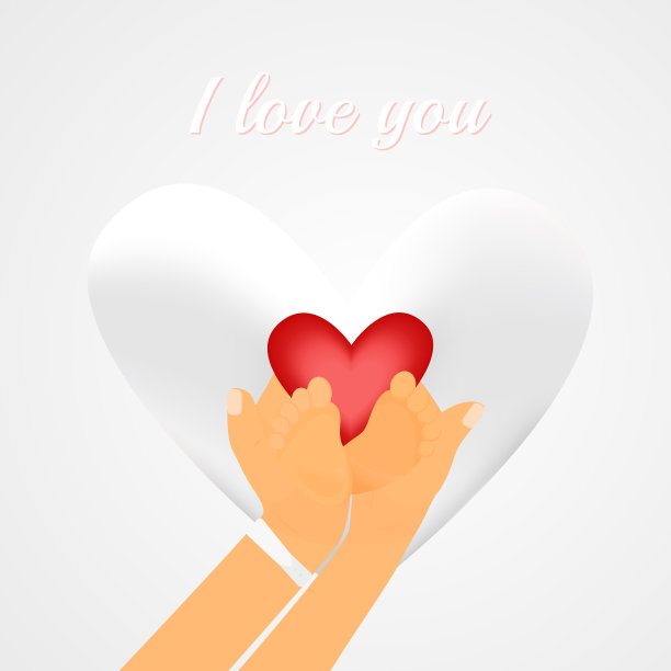 心与父母的手掌和新生婴儿的腿图片下载