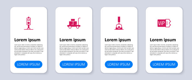 可设置火车票、转轨箭、行李车、交通灯。业务信息模板。向量图片下载