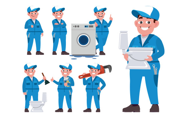 水管工的角色有不同的姿势图片下载