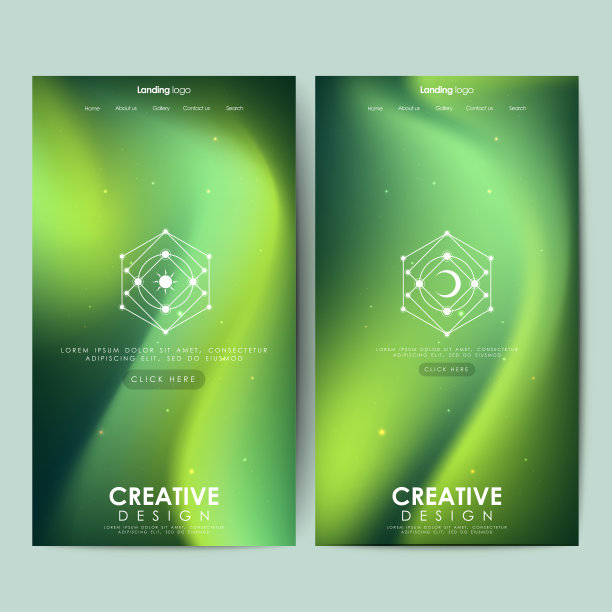 业务项目的页面设计模板。色彩渐变背景的阴影封面页图片下载