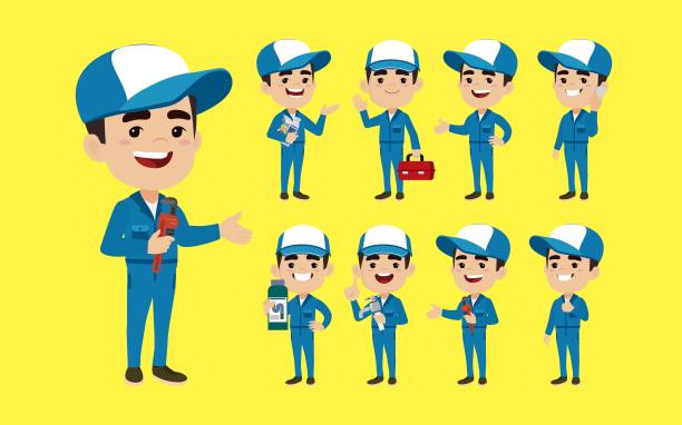 水管工的角色有不同的姿势图片下载