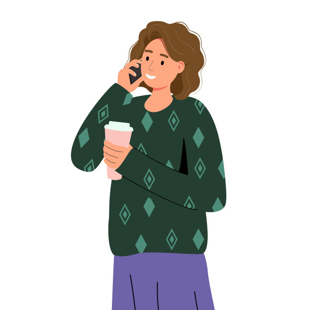 一名年轻女子使用智能手机。这个女孩打电话写东西，自拍。视频聊天，短信发送。图片下载