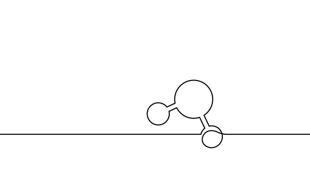一线水分子结构概念。连续不断的科学研究生态技术艺术。水湿球形。H2O分子式粒子细胞矢量图图片下载