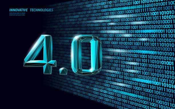 低聚未来工业革命概念。工业4.0 AI人工网络自主过程。在线技术行业管理。三维多边形创新系统矢量图图片下载