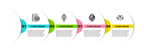 设置韩币硬币、灯笼、拉面和和服。业务信息模板。向量图片下载