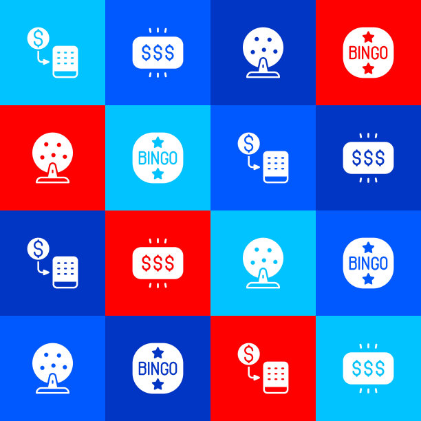 设置赌场筹码交换，奖金赌场，彩票机和宾果图标。向量图片下载
