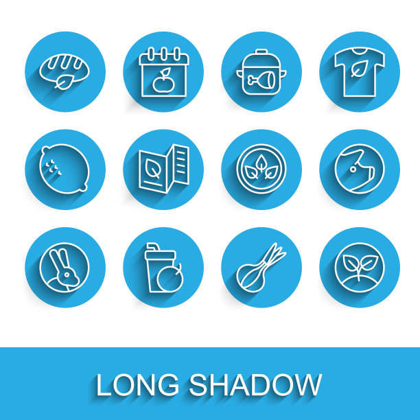 设置线兔子，新鲜的冰沙，素食面包面包，洋葱，芽菜，素食食品菜单，猪和饮食图标。向量图片下载