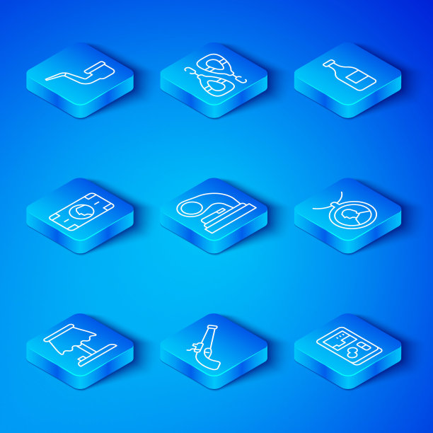 设置线台灯，旧留声机，古董手枪，吊坠项链，瓶酒，叠纸钱现金，烟斗和便携式视频游戏机图标。向量图片下载