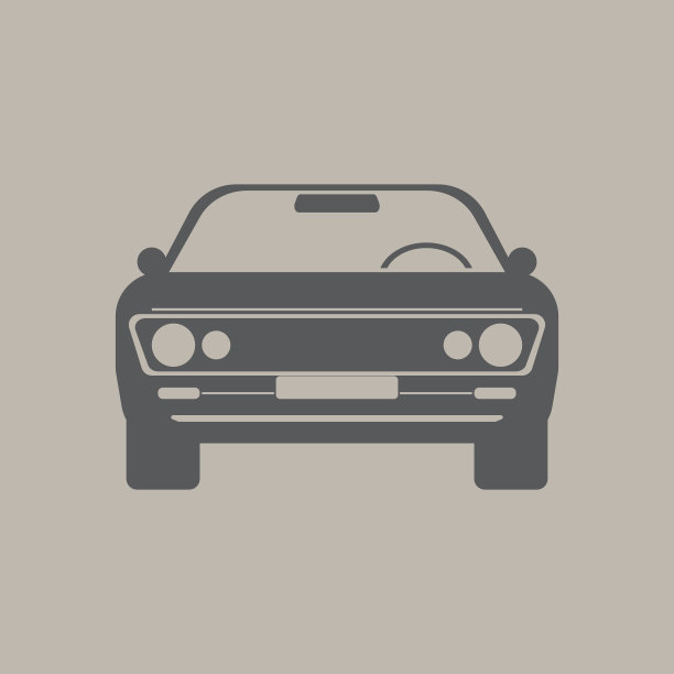 肌肉经典或复古的汽车前视图。图片下载