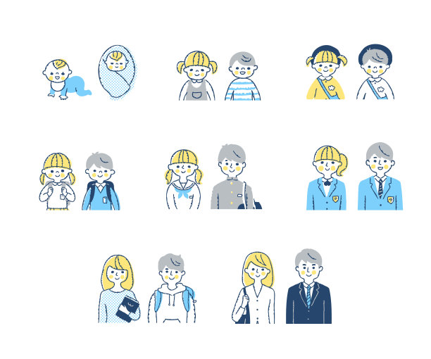 从婴儿到工作的成年人的成长阶段图片下载