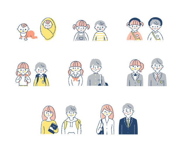 从婴儿到工作的成年人的成长阶段图片下载