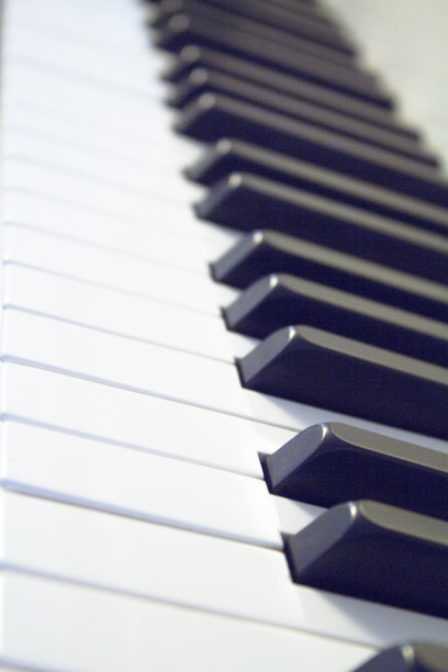 白色钢琴键盘的一部分图片下载