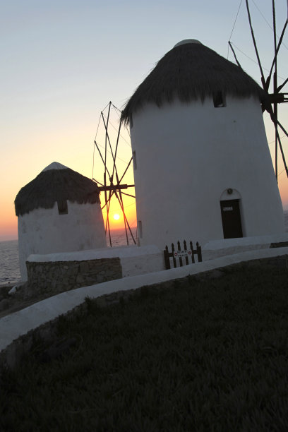 风车,米克诺斯,希腊图片下载
