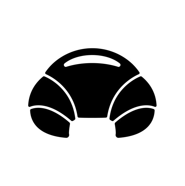 牛角面包图标矢量孤立在白色，标志和符号插图。图片下载