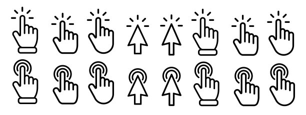 矢量游标图标单击“设置”图片下载