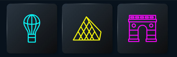 设置线热气球凯旋门和图片下载