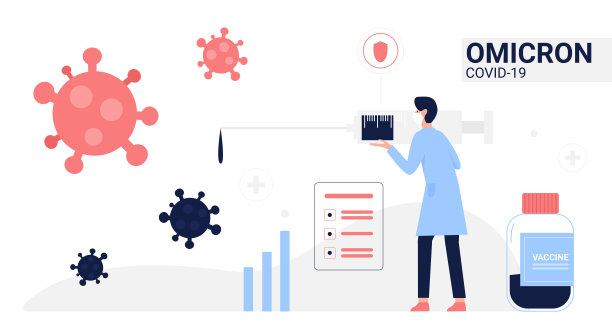 医生带着注射器，接种欧米克隆新冠病毒概念疫苗图片下载