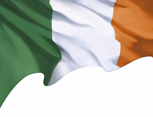 五彩缤纷的爱尔兰国旗，三色旗图片下载
