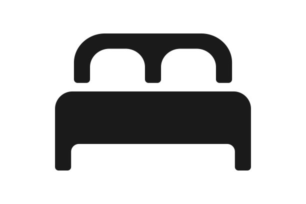 双人床图标。矢量插图。图片下载