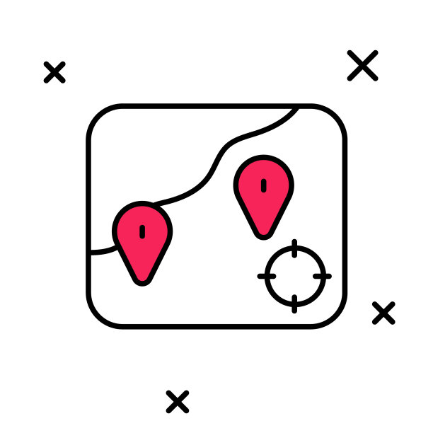 填充轮廓位置钓鱼图标孤立在白色背景。钓鱼的地方。向量图片下载