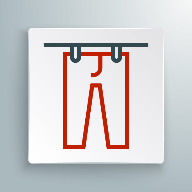 线干燥衣服图标孤立在白色背景上。干净的裤子。用晒衣夹在绳子上洗衣服。衣物保养和整洁。色彩斑斓的轮廓的概念。向量图片下载