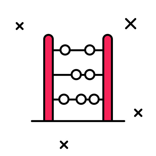 填充轮廓Abacus图标孤立在白色背景上。传统的计算框架。教育的迹象。数学的学校。向量图片下载