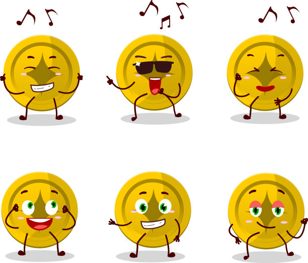 一个金币舞者卡通人物的形象图片下载