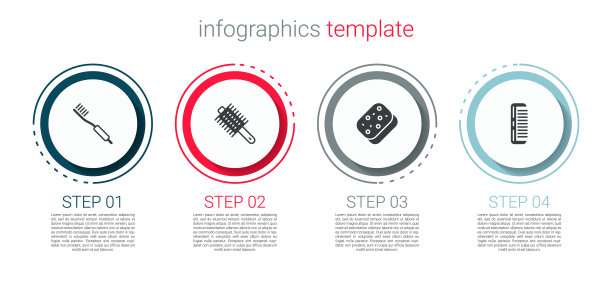 设置牙刷，发刷，海绵和。业务信息模板。向量图片下载