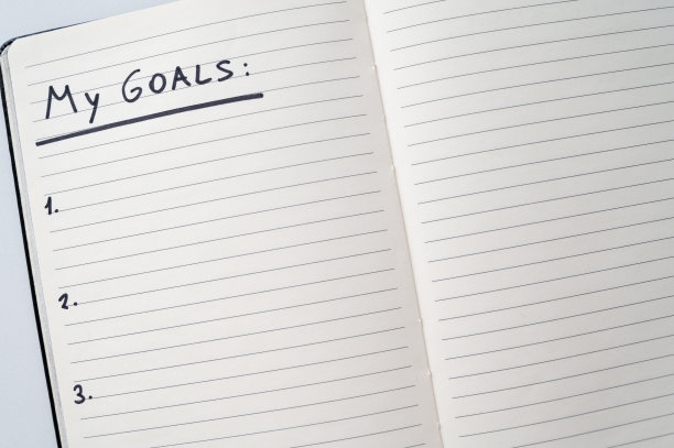 写着“我的目标”的空白页日记。图片下载