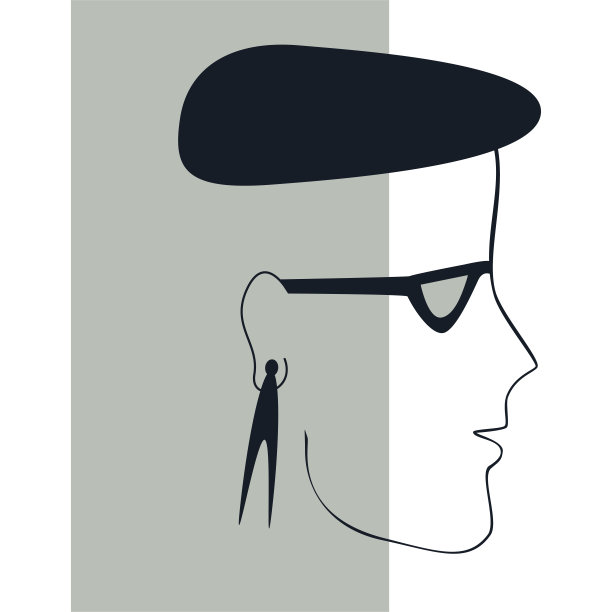 人体侧面画像抽象插图图片下载