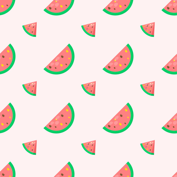 无缝图案抽象元素水果食品西瓜矢量设计风格背景插图纹理印花纺织品，服装，礼品包装，壁纸，蜡笔图片下载