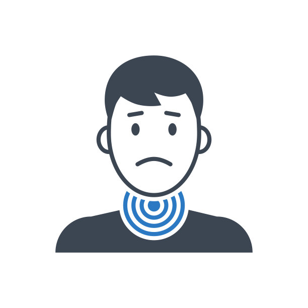 喉咙痛相关的矢量字形图标。图片下载