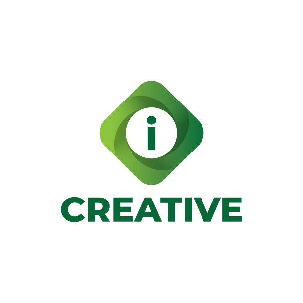 字母i标志设计采用简单的渐变风格，专业的标志设计模板图片下载