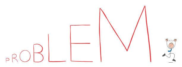 Stickman商人害怕成长的字问题和逃跑，手绘轮廓卡通矢量插图。图片下载