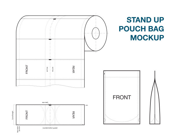 折叠袋包装布局。图片下载
