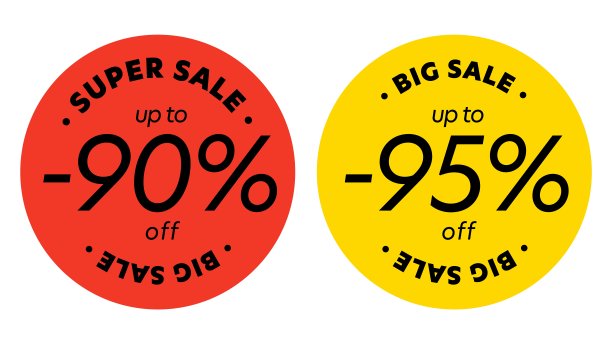 超级大减价高达九折和百分之九十五图片下载