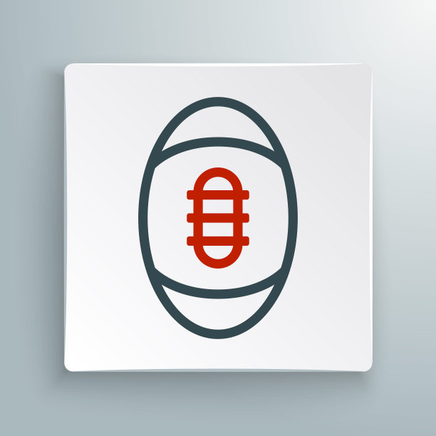 线美式足球图标孤立在白色背景上。橄榄球图标。团体运动的象征。色彩斑斓的轮廓的概念。向量图片下载