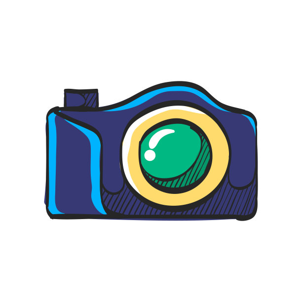 彩色绘图中的相机图标。摄影图片电子成像捕捉镜数码少图片下载