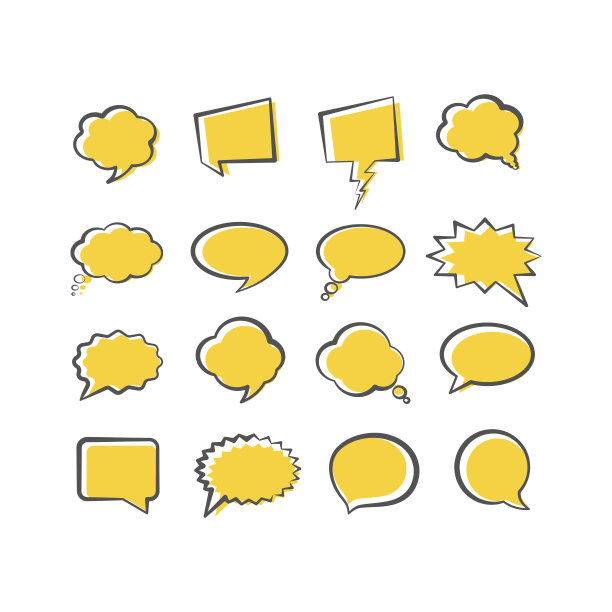 聊天，思想泡泡漫画风格的图标集图片下载
