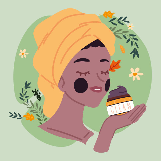 戴泥面膜的女人图片下载