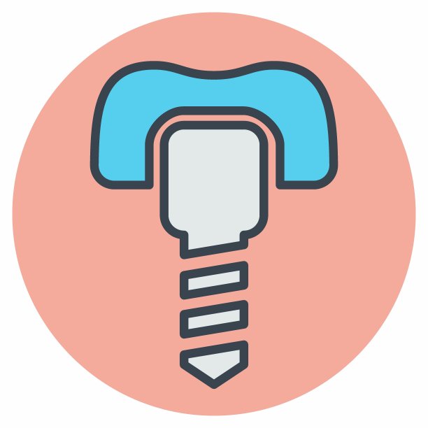 牙科植入物的图标向量-颜色搭配风格图片下载