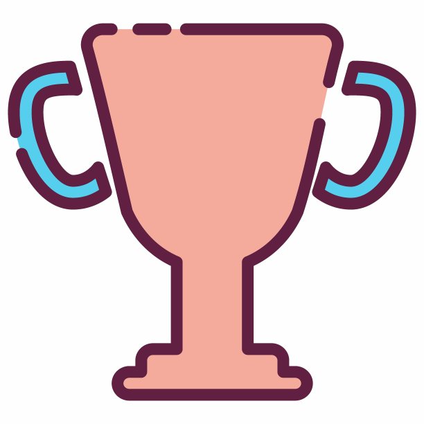 赢家向上直线切割风格的图标矢量图片下载