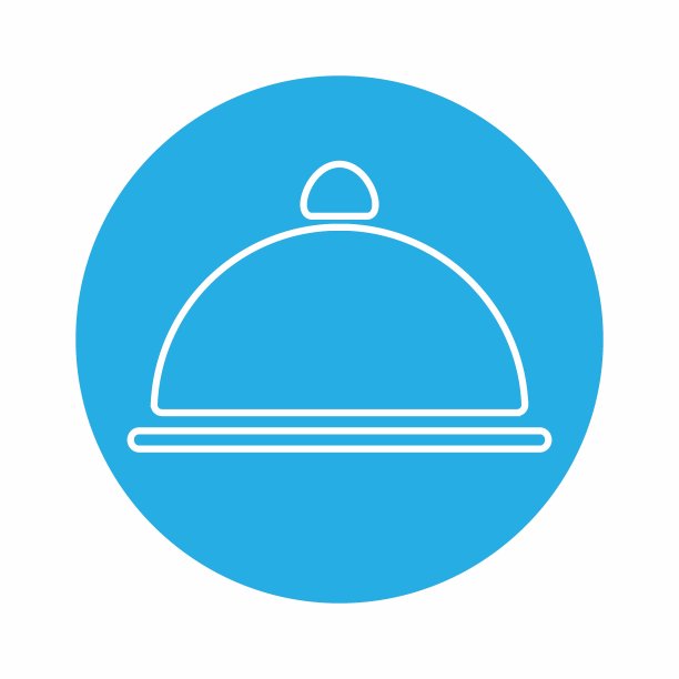 矢量图形-晚餐-蓝色单色风格图片下载