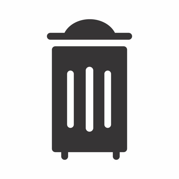 垃圾桶的向量图形-黑色风格图片下载